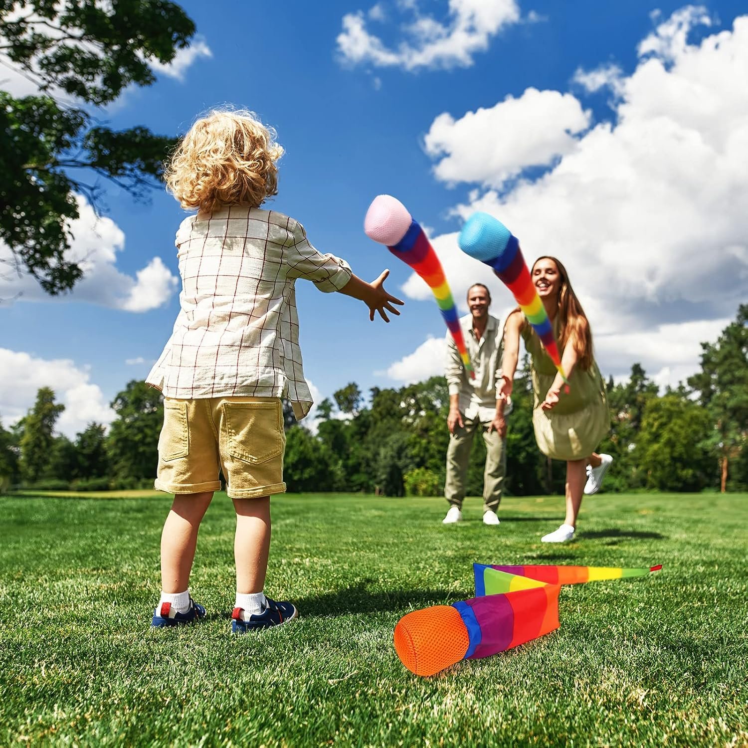 Leyndo 8 Pcs 26 Inch Throw and Catch Balls with Rainbow Tail, Fun Colorful Sports Comet Balls Playground Toys for School Classroom Beach Outdoor Camping Healthy and Fun Games (Multi Color) - Image 5