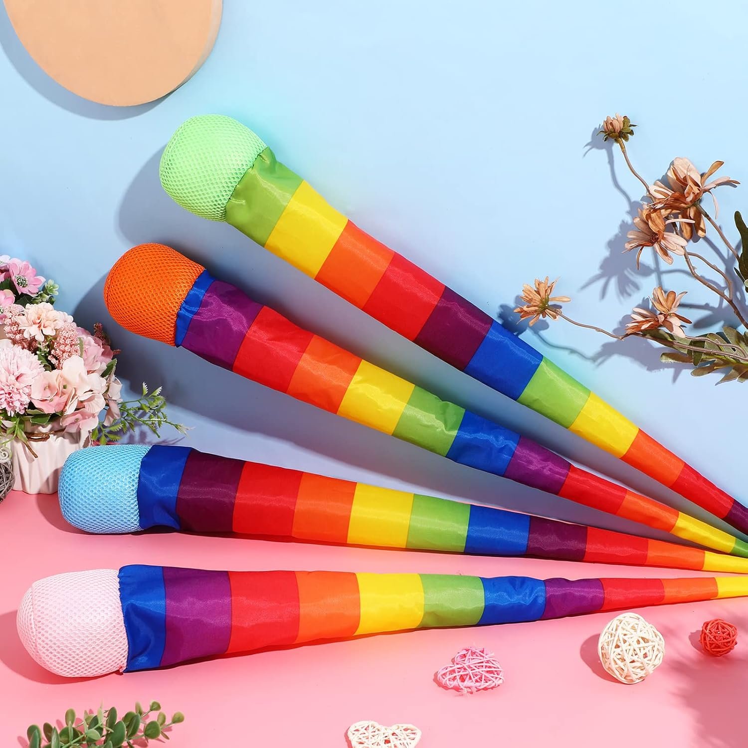 Leyndo 8 Pcs 26 Inch Throw and Catch Balls with Rainbow Tail, Fun Colorful Sports Comet Balls Playground Toys for School Classroom Beach Outdoor Camping Healthy and Fun Games (Multi Color) - Image 8