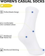 CLOSEMATE Womens Calf Crew Socks Comfortable Soft Cotton and Lightweight 5 Pairs - Image 5