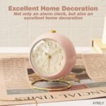 AYRELY® Battery Operated Desk Alarm Clock with Light,Silent No Ticking,Small Table Clock for Bedside/Bedroom/Living Room/Office/Travel/Kids/Room Decor Aesthetic Vintage(Pink) - Image 6