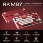 RK ROYAL KLUDGE M87 Wireless Gaming Keyboard with Screen and Dual Knob, 75% Percent 2.4Ghz/Bluetooth/USB-C Mechanical Keyboard with Gasket Structure, RGB Backlit Hot Swappable Cream Switch, Red - Image 3