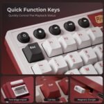 RK ROYAL KLUDGE M87 Wireless Gaming Keyboard with Screen and Dual Knob, 75% Percent 2.4Ghz/Bluetooth/USB-C Mechanical Keyboard with Gasket Structure, RGB Backlit Hot Swappable Cream Switch, Red - Image 7
