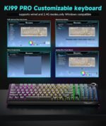 SOLAKAKA KI99 Pro 96% Wireless Mechanical Keyboard, RGB Gaming Keyboard, Hot-Swappable Pre-Lubed Switches, Gasket Structure Creamy Keyboards (Gradient-Black, Non-Silent Version) - Image 10