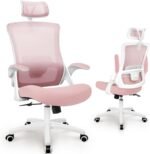 NEO CHAIR Ergonomic Office Desk Chair High Back Computer Gaming Mesh Chair with Comfy Task Adjustable Arms Lumbar Support Headrest Swivel for Home Office (Pink) - Image 9