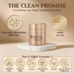 Peptide Cream & Collagen Cream for Face and Neck - Firming Anti-Aging Daily Moisturizer & Night Cream for Wrinkles and Fine Lines - Natural, Organic and Fragrance-Free - 1.7 fl oz 50ml - Image 6