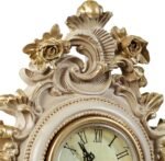 Touch of Class Oliviana Table Clock - Resin - Ivory, Gold - Victorian Style - Acanthus Leaves - Vintage Decor for Bedroom, Bathroom Shelf, Living Room, Mantel, Entryway, Foyer - Image 5