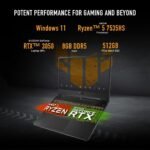 ASUS TUF Gaming A15 Gaming Laptop, 15.6” FHD 144Hz Display, NVIDIA® GeForce RTX™ 3050, AMD Ryzen™ 5 7535HS, 8GB DDR5, 512GB PCIe® Gen4 NVMe™ SSD, Wi-Fi 6, Windows 11, FA506NC-ES51 - Image 3