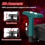 Giantex Gaming Chair, Video Game Chair with Magnetic Headrest & Lumbar Support, Ergonomic Computer Chair w/Rocking Function & 2D Armrests, Height Adjustable Swivel Task Chair, Black - Image 6