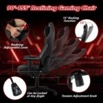 Giantex Gaming Chair, Video Game Chair with Magnetic Headrest & Lumbar Support, Ergonomic Computer Chair w/Rocking Function & 2D Armrests, Height Adjustable Swivel Task Chair, Black - Image 7
