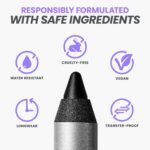 Wonderskin Eyeliner Pencil, 1440 Longwear Deep Black Eyeliner Pencil - Waterproof, Sharpenable & Smudge Proof (Liquorice) - Image 5