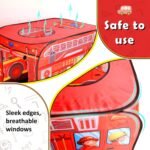 Pop Up Play Tent for Kids Aged 3-5 Years Old Boys and Girls : Fire Truck Tent Playhouse Toy Play Tents for Toddlers 3-5 Kids Tent Indoor Outdoor Playhouse Toys for 3 + Year Old, Fire Truck - Image 7