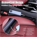 Car Seat Gap Filler Organizer 2 Pack, 3in1 Carseat Side Gap Plug with Filler, Organizer & Hook Functions, Gap Space Stopper Universal Fit Car SUV Truck Fill the Gap Between Seat & Console, Black - Image 5