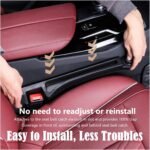 Car Seat Gap Filler Organizer 2 Pack, 3in1 Carseat Side Gap Plug with Filler, Organizer & Hook Functions, Gap Space Stopper Universal Fit Car SUV Truck Fill the Gap Between Seat & Console, Black - Image 7