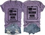 Custom T Shirts Women Customized Design Your Own V Neck Tshirts Personalized Text/Image/Logo/Photo Printed T-Shirts - Image 4