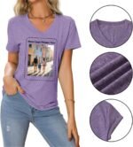 Custom T Shirts Women Customized Design Your Own V Neck Tshirts Personalized Text/Image/Logo/Photo Printed T-Shirts - Image 6
