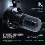 FIFINE K688 Podcast Microphone Kit, USB/XLR Dynamic Microphone with Boom Arm for PC/XLR Mixer, Gaming Mic with Mute Button, Headphone Jack for Vocal, Voice-Over, Streaming, Music Recording -K688CT - Image 5
