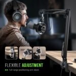 FIFINE K688 Podcast Microphone Kit, USB/XLR Dynamic Microphone with Boom Arm for PC/XLR Mixer, Gaming Mic with Mute Button, Headphone Jack for Vocal, Voice-Over, Streaming, Music Recording -K688CT - Image 9
