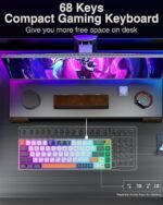 CORBOBO 60 Percent Keyboard,RGB Backlit Gaming Keyboard USB-C Wired,Portable 68 Keys Compact Mini Keyboards for Business Trips,Office,PC Games (SK968,Grey&Orange) - Image 4