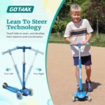 Gotrax KS1 Kids Kick Scooter, LED Lighted Wheels and 3 Adjustable Height Handlebars, Lean-to-Steer & Widen Anti-Slip Deck, 3 Wheel Scooter for Boys & Girls Ages 2-8 and up to 110 Lbs - Image 4