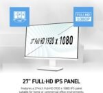 msi PRO MP273W E14A 27-inch IPS 1920 x 1080 (FHD) Gaming Office Monitor, 144Hz, Free-Synch, HDMI, DisplayPort, VGA Port, VESA Mountable, Tilt, Speaker, 4-Side Slim Bezel 1ms, White - Image 4