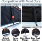 RoofPax Car Rooftop Cargo Carrier Bag Waterproof Storage - Including Double Zippers15 cft. with Heavy-Duty Tie-Down Straps fit Cars with/Without Roof Top Rack or Side Rails. - Image 3