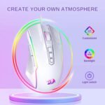 Redragon Gaming Mouse, Wired White Mouse with RGB Backlit, 8000 DPI Adjustable, PC Gaming Mice with 9 Programmable Macro Buttons & Fire Button, PC Gaming Mouse for Windows/Mac, White - Image 3