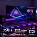 Amzfast 27 inch 200Hz Curved Gaming Monitor, FHD 1080p with Built-in Speakers, FreeSync, MPRT 1ms, 130% sRGB, 3000:1, 1500R, VESA Mount, HDMI 2.0&DP 1.4, 12 Months Warranty Exchange - Image 3