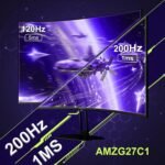 Amzfast 27 inch 200Hz Curved Gaming Monitor, FHD 1080p with Built-in Speakers, FreeSync, MPRT 1ms, 130% sRGB, 3000:1, 1500R, VESA Mount, HDMI 2.0&DP 1.4, 12 Months Warranty Exchange - Image 4