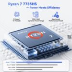NIMO 17.3" Laptop, AMD Ryzen 7 7735HS (8C/16T, Up to 4.75GHz), 16GB DDR5 RAM, 256GB PCIe 4.0 SSD, 100W PD Fast Charging, FHD Display, Backlit KB, Fingerprint, SD Card Reader, Windows 11 Home - Image 3