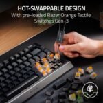 Razer BlackWidow V4 Mini HyperSpeed Wireless Hot Swappable 65% Gaming Keyboard: HyperSpeed Wireless & Bluetooth 5.0 - Orange Switches Tactile & Quiet - Phantom Pudding Keycap - 200 Hr Battery - Image 5