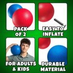 Red & Blue Kickball Set - (8.5 Inch) with Pump for Toddlers Kids & Adults - Gym Sports Toys - Fun Playground Balls for Kids Dodgeball, Four Square, PE, Games, Recess and More - Image 3