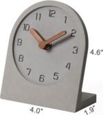 Wooden Silent Non-Ticking Battery Operated Decorative Small Mini Analog Modern Shelf Desk Table Mantel Clock for Home, Office, Living Room, Bed Room (Gray) - Image 3