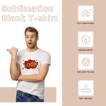 ORJ 8 PCS Unisex Tshirts for Adults Sublimation Blank T Shirt White Polyester Shirts Crew Neck Short Sleeve for Sublimation - Image 5