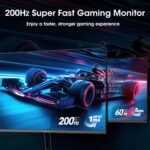 Amzfast 24 Inch Gaming Monitor 180Hz 200Hz FHD 1080p Computer Monitor, 1ms Adaptive Sync, 3000:1, 129% sRGB, HDR Display, Eye Care, VESA 75x75, Metal Stand, HDMI 2.0 | DP 1.4, AMZG24X1 - Image 3