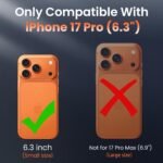 Strong Magnetic for iPhone 17 Pro Case with Camera Lens Protector[ Military-Grade Protection] Compatible with MagSafe Shockproof Slim Thin Cover case for iPhone 17 Pro 6.3 inch, Deep Blue - Image 3