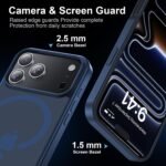 Strong Magnetic for iPhone 17 Pro Case with Camera Lens Protector[ Military-Grade Protection] Compatible with MagSafe Shockproof Slim Thin Cover case for iPhone 17 Pro 6.3 inch, Deep Blue - Image 5
