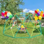 Hapfan 10 ft Climbing Dome Swing Set with Saucer Swing, Jungle Gym for Kids Outdoor Backyard, Supports 800lbs, Easy Asssembly, Rust-Resistant Outdoor Playset for Ages 3-8 8-12 - Image 8