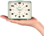 Retro Analog Alarm Clock,Battery Operated,4" Vintage Decor for Bedroom, Nightstand, Bedside, Desk, Table,Silent,Lighted on Demand and Snooze,Ascending Beep Sounds,Easy to Set(Green) - Image 3