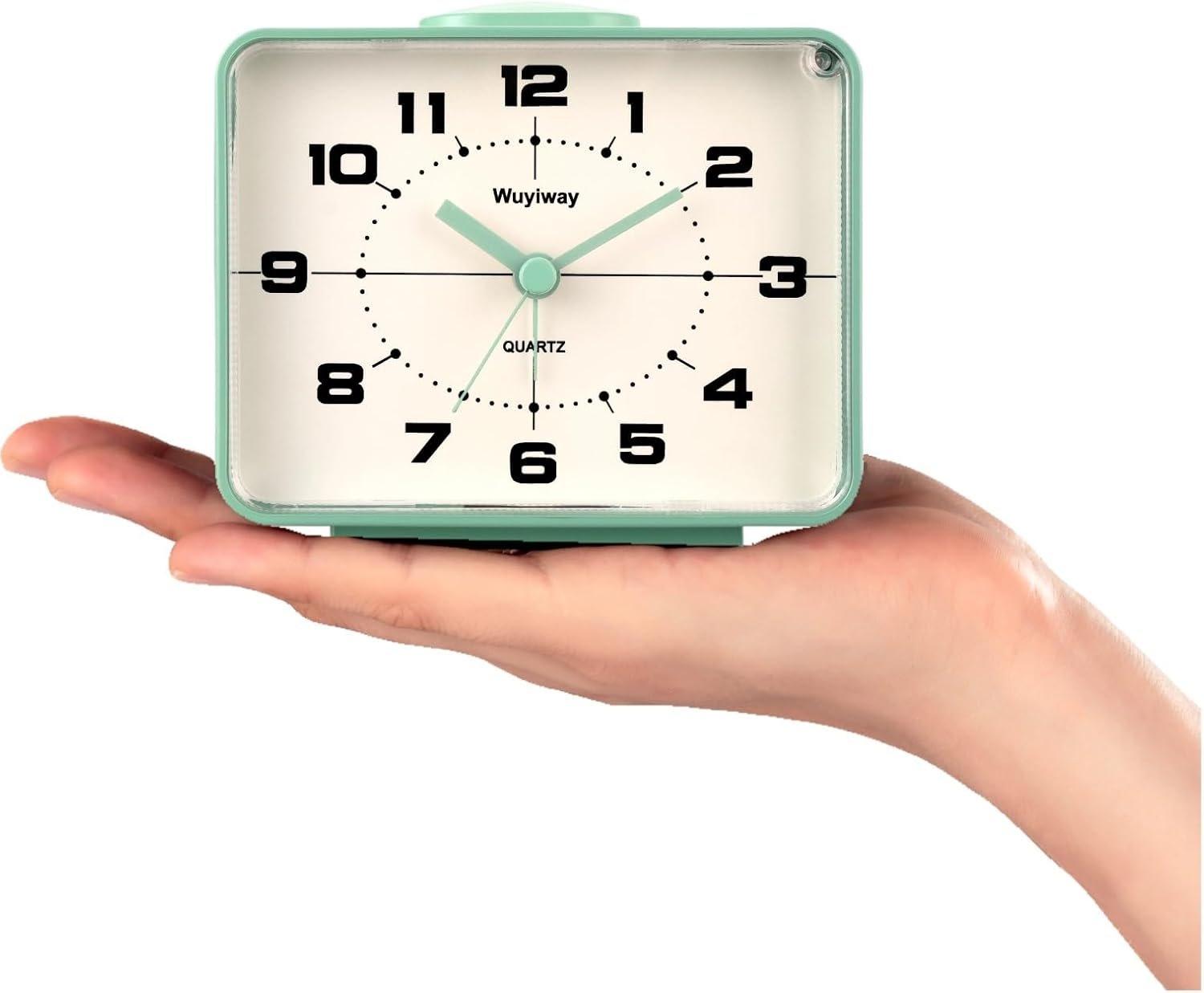 Retro Analog Alarm Clock,Battery Operated,4" Vintage Decor for Bedroom, Nightstand, Bedside, Desk, Table,Silent,Lighted on Demand and Snooze,Ascending Beep Sounds,Easy to Set(Green) - Image 3