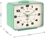 Retro Analog Alarm Clock,Battery Operated,4" Vintage Decor for Bedroom, Nightstand, Bedside, Desk, Table,Silent,Lighted on Demand and Snooze,Ascending Beep Sounds,Easy to Set(Green) - Image 4