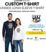 Custom Long Sleeve Shirt for Men – Heavy Cotton, Front Back & Sleeve Personalized Design, Black Tee - Image 5