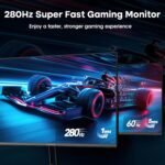 Amzfast 24.5 Inch 280Hz/240Hz FHD 1080p Gaming Monitor, 1ms Adaptive Sync, 3000:1, 126% sRGB, 93% DCI-P3, TÜV Rheinland Eye Care, HDMI 2.0 x 2 & DP 1.4 x 2, AMZG25X1 Pro - Image 3
