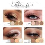 KYDA 3 Colors Eyeshadow Plaette, Shimmer Brown Eyeshadow, Pearl Champagne Bronzer Eyes Shadow, Lasting High Pigment Neutral Earth Tone Eye Shadow, Mini Eyes Glitter Makeup Pallet for All Skin - Image 3