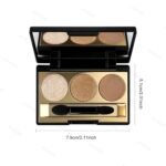 KYDA 3 Colors Eyeshadow Plaette, Shimmer Brown Eyeshadow, Pearl Champagne Bronzer Eyes Shadow, Lasting High Pigment Neutral Earth Tone Eye Shadow, Mini Eyes Glitter Makeup Pallet for All Skin - Image 8