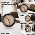 Maxspace Wooden Analog Clock, Small Silent Bedside Desk Clock Battery Operated, Elegant and Decorative Table Clock with Wooden Frame for Living Room, Bedroom, Bedside, Desk (Black) - Image 7