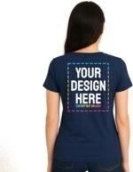 Personalized Women's V-Neck T-Shirt – Custom Image & Text, Design Your Own Front & Back Print, Customizable Tee Gift - Image 3