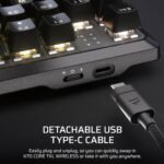 Corsair K70 CORE TKL Wireless RGB Tenkeyless Mechanical Gaming Keyboard – Pre-Lubed MLX Red v2 Linear Switches, SOCD, ABS Double-Shot Keycaps, Sound Dampening, 1000Hz Polling, QWERTY NA – Black - Image 9