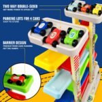 Montessori Toys for 2 3 Year Old Boys Toddlers, Car Ramp Toys with 6 Cars & Race Tracks, Garages and Parking Lots, Ramp Racer Toy Gift for Boys Girls Age 18 Months and Up, Multicolor - Image 3