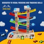 Montessori Toys for 2 3 Year Old Boys Toddlers, Car Ramp Toys with 6 Cars & Race Tracks, Garages and Parking Lots, Ramp Racer Toy Gift for Boys Girls Age 18 Months and Up, Multicolor - Image 4