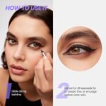 Wonderskin Eyeliner Pencil, 1440 Longwear Black Glitter Eyeliner Pencil - Waterproof, Sharpenable & Smudge Proof (Black Truffle) - Image 6